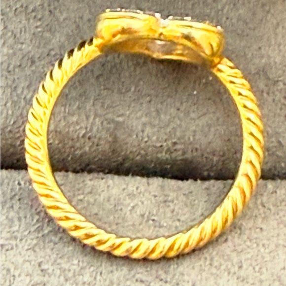David Yurman 18K Yellow Gold Diamond Open Heart Ring 54 SZ 7 - Picture 5 of 9